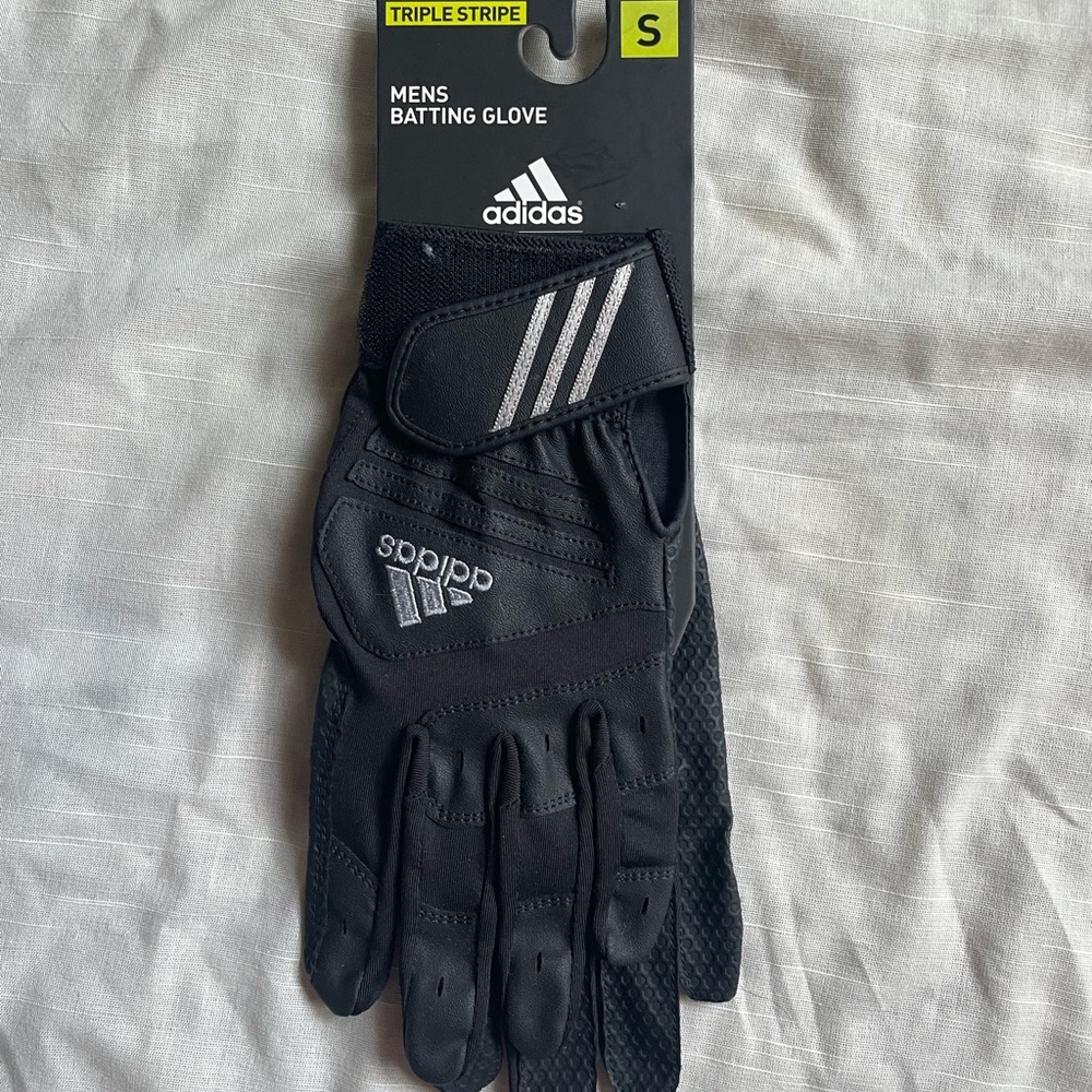 Adidas triple stripe men’s size small batting gloves
